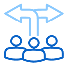 people and arrows icon