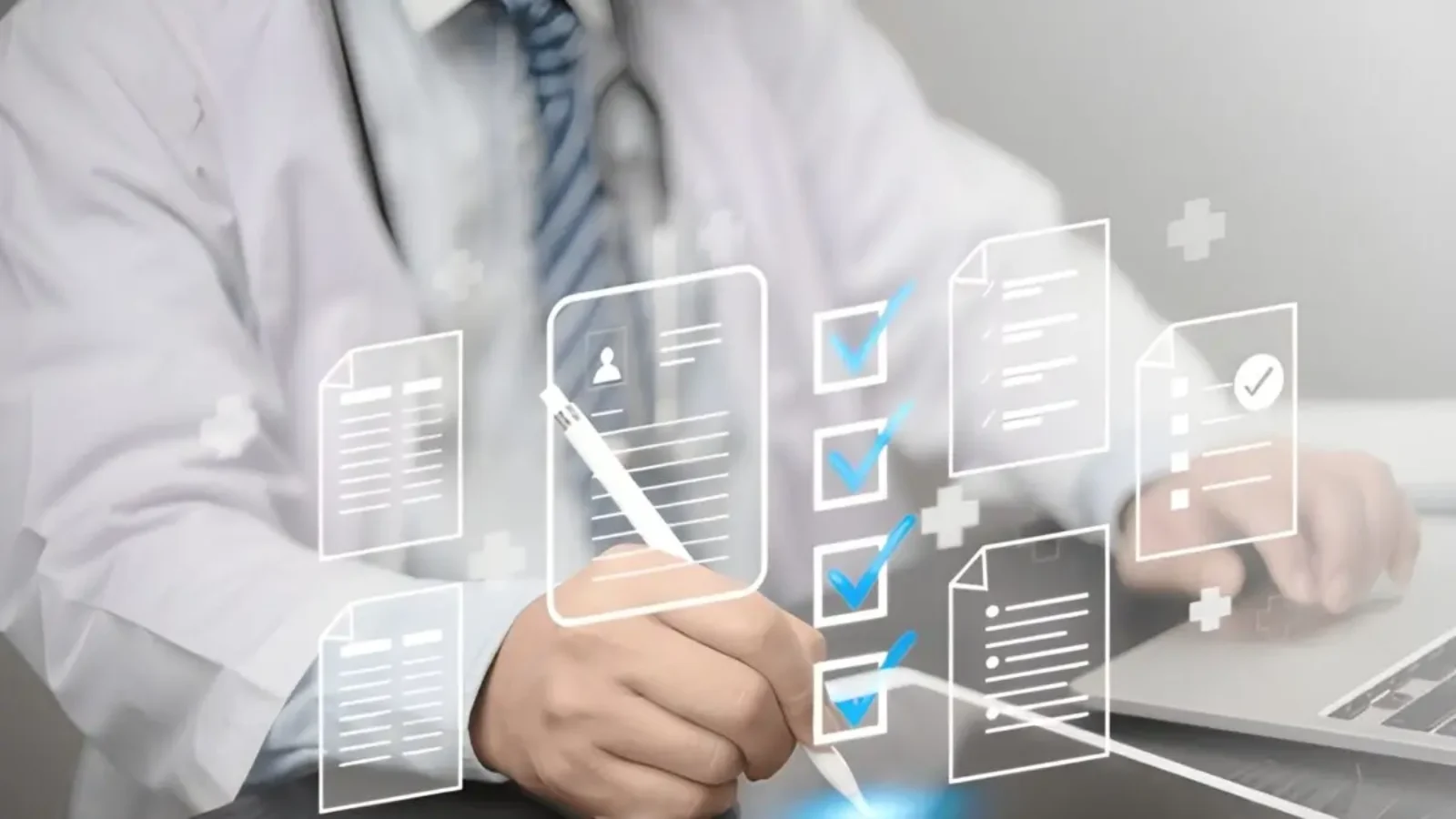 doctor with checklist icon